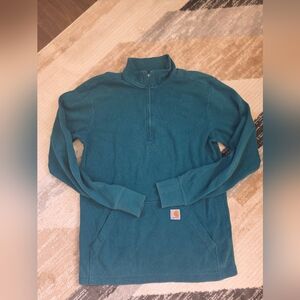 Carhartt Teal Quarter-Zip Pullover
